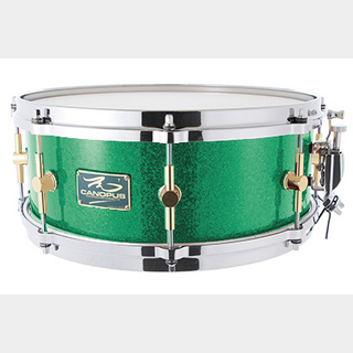 canopus The Maple 5.5x14 Snare Drum Green Spkl