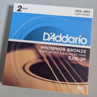 D'Addario EJ16-2P 2セットアコースティックギター弦 お買い得な2パック