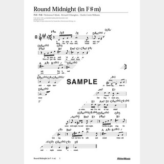 楽譜Round Midnight（移調バージョン in F#m）