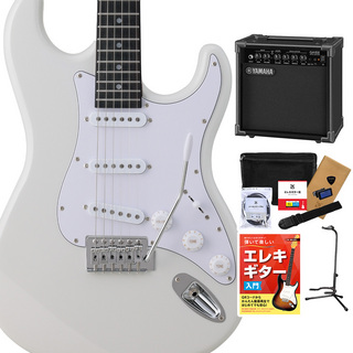 BUSKER'S BST-Standard エレキギター初心者12点セット【ヤマハアンプ付】 GWT-グレーホワイト-