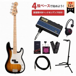 Squier by Fender Sonic Precision Bass Maple FB White PG 2-Color Sunburst VOXヘッドホンアンプ3付属エレキベース初心者セ