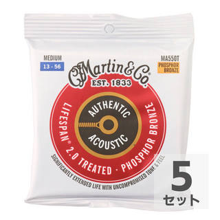 Martin MA550T Treated with Lifespan Phospher Bronze Medium アコースティックギター弦×5セット