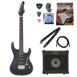 Aria Pro IIアリアプロ MAC-STD Metallic Black エレキギター アンプ付き 初心者セット