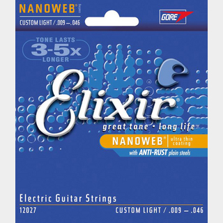 Elixir NANOWEB with ANTI-RUST #12027 Custom Light 09-46 エレキギター弦【池袋店】
