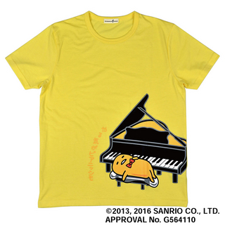 Sanrio ぐでたま 半袖Tシャツ イエロー 【Sサイズ】 ピアノバージョン