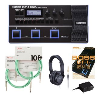 BOSS GT-1 [GT-1の教科書 + 周辺機器アイテム同時購入セット]  フェンダー ケーブル(緑)【WEBSHOP】