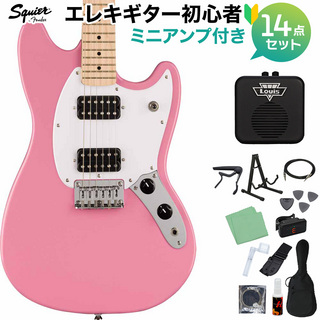 Squier by Fender SONIC MUSTANG HH Flash Pink エレキギター初心者14点セット【ミニアンプ付き】 ムスタング