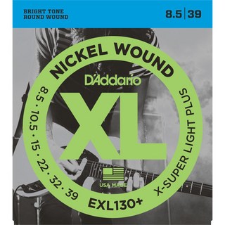 D'AddarioXL Nickel Electric Guitar Strings EXL130+ (Extra-Super Light Plus/085-39)