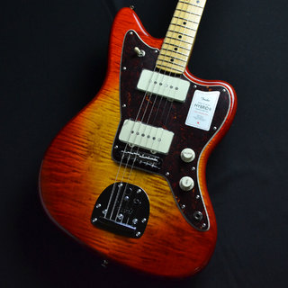 Fender2024 Collection Hybrid II Jazzmaster Maple Fingerboard Flame Maple Top Sunset Orange Transparent【現