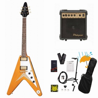 Epiphone Inspired by Gibson Custom 1958 Korina Flying V (WH PG) Aged Natural フライングV PG-10アンプ付属エレ