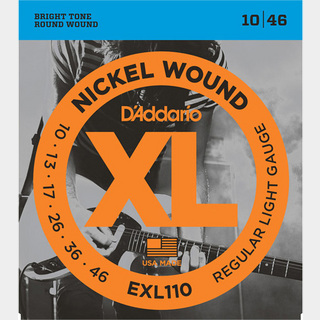 D'Addario EXL110-E エレキギター 弦 Regular Light 1弦2本入りボーナスパック