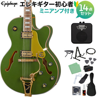 Epiphone Emperor Swingster Forest Green Metaric 初心者14点セット ミニアンプ付き フルアコ