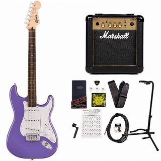 Squier by Fender Sonic Stratocaster Laurel Fingerboard White Pickguard Ultraviolet スクワイヤー MarshallMG10アンプ付