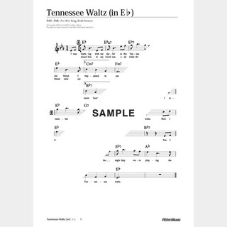 楽譜Tennessee Waltz（in E♭）