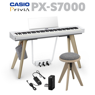 CasioPX-S7000 WE ホワイト 電子ピアノ 88鍵盤 専用スツールセット 【配送設置無料・代引不可】
