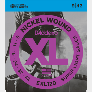 D'AddarioXL NICKEL EXL120 Super Light【09-42/エレキギター弦】