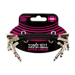 ERNIE BALL アーニーボール 6220 3”FLAT RIBBON PATCH CABLE 3-PACK フラットパッチケーブル