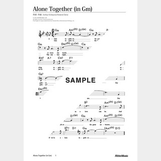 楽譜Alone Together（in Gm）