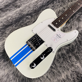 Fender 2023 Collection Made in Japan Traditional 60s Telecaster Olympic White with Blue Competition Stripe