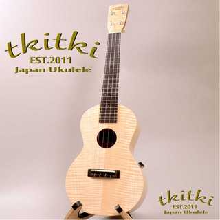 tkitki ukulele ECO-C+/E Maple #1432【信州産／コンサート／フレイムメイプル】