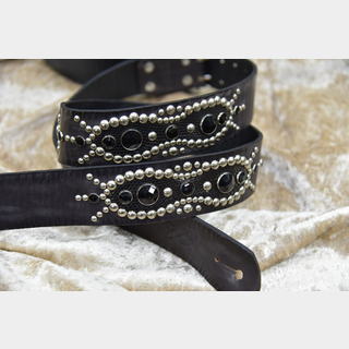 MODERN PIRATES 42mm Width Vintage Leather Guitar Strap / Vintage Spots Design 001(Silver)(SUGIZO Model)