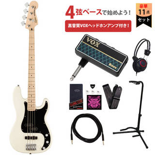 Squier by FenderAffinity Precision Bass PJ Maple FB Black PG Olympic White VOXヘッドホンアンプ付属エレキベース初心者