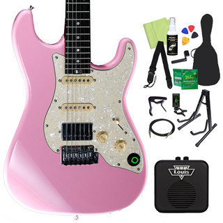MOOERGTRS S800 エレキギター初心者14点セット 【ミニアンプ付き】 Pink
