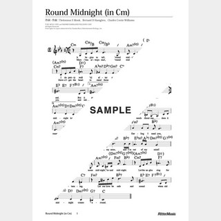 楽譜Round Midnight（移調バージョン in Cm）
