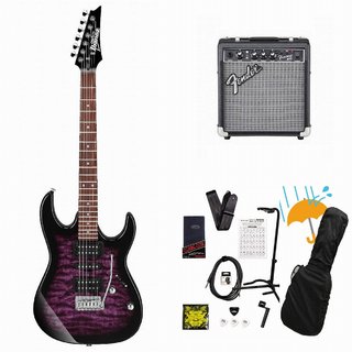 Ibanez GRX70QA-TVT Transparent Violet Sunburst GIO Series 入門用 豪華なキルトトップ  Fender 10Wアンプ付属エ