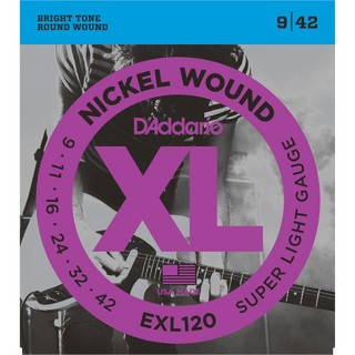 D'Addario EXL120 エレキギター弦 ニッケル SuperLight .009-.042