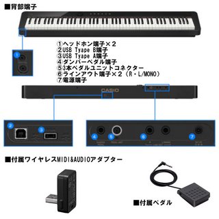 CASIO 電子ピアノ PX-S1100BK / ブラック画像2