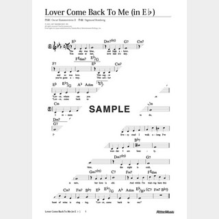 楽譜 Lover Come Back To Me（in E♭）