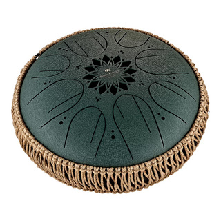 MEINL Sonic Energy 10" Medium Octave Steel Tongue Drum, F# Minor, 8 Notes, 432 Hz, Dark Green [MOSTD4DG]