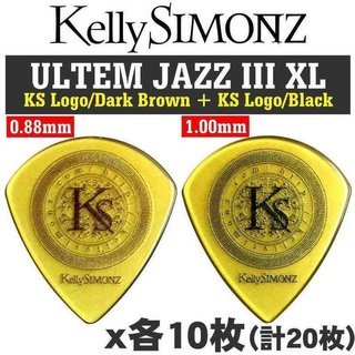 愛曲楽器オリジナル [20枚セット]Kelly SIMONZ(ケリーサイモン) オリジナルピック ウルテム JAZZ III XL 0.88mm10枚 1.00mm10枚