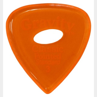 Gravity Guitar PicksClassic Pointed -Standard Elipse Grip Hole- GCPS3PE 3.0mm Orange ギターピック