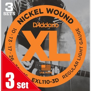 D'Addario EXL110-3D Regular Light 10-46 (3set pack) エレキギター弦【梅田店】