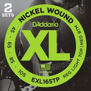 D'Addario EXL165TP Twin Pack (2set Pack) Regular Light Top/Medium Bottom 45-105 Long Scale ベース弦【福岡パル
