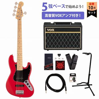 FenderMade in Japan Hybrid II Jazz Bass V Maple Fingerboard Modena Red フェンダーVOXアンプ付属5弦エレキベ