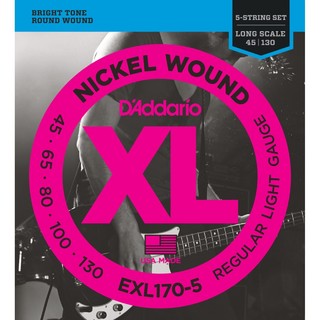 D'Addario EXL170/5 ベース弦 ニッケル Long Scale 5弦 .045-.130