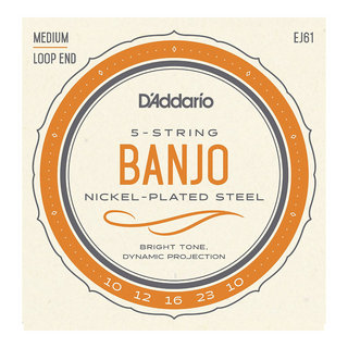 D'Addarioダダリオ EJ61 5-String Banjo Nickel Plated Medium 10-23 バンジョー弦