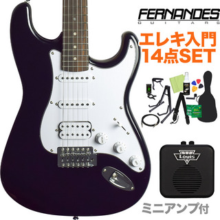FERNANDESLE-1Z/L BLK SSH エレキギター 初心者14点セット 【ミニアンプ付き】