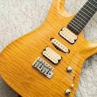 MarchioneSet Neck Carved Top 1P Figured Maple Top -Amber-
