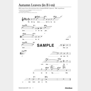 楽譜 Autumn Leaves ～Les Feuilles Mortes～（in B♭m）