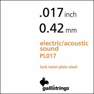 Galli Strings PS017 - Single String Plain Steel For Electric/Acoustic Guitar .017【横浜店】