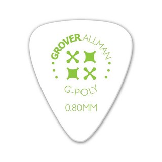 Grover Allman G-Poly(TM) ISO Shape Pro Picks 0.80mm(White)ｘ10枚セット