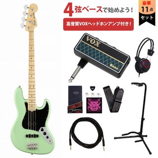 FenderAmerican Performer Jazz Bass Maple Fingerboard Satin Surf Green VOXヘッドホンアンプ付属エレキベース