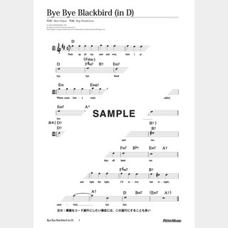 楽譜 Bye Bye Blackbird（in D）