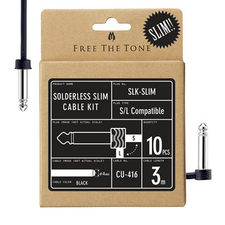 Free The Tone SLK-SLIM ソルダーレスケーブル キット 世界最小6.5mm厚プラグキャップ パッチケーブル