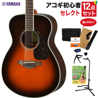 YAMAHA FS830 TBS アコースティックギター 教本付きセレクト12点セット 初心者セット ローズウッド
