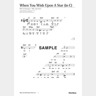 楽譜 When You Wish Upon A Star（in C / 原曲キー）